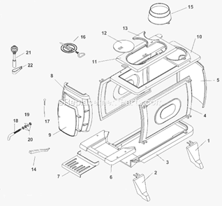 Page A Diagram and Parts List for 2421  US Stove Company Heating Stove